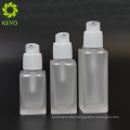 Cosmetic pump bottle 50ml frosted white glass cream bottle glass pump dispenser for foundation